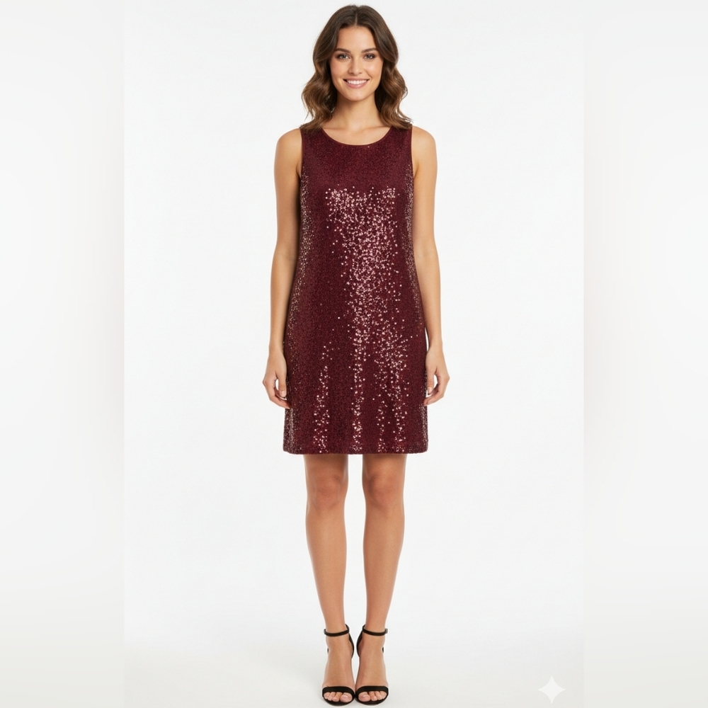 Kensie Burgundy Sequin Style Mini Dress